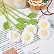 かぎ針編みのポリエステル糸デイジーの花の装飾品  造花  家の装飾用  ホワイト  315mm AJEW-WH0258-691-5