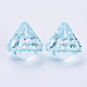 透明なアクリルパーツ  多面カット  ダイヤモンド  ライトシアン  20.5x19mm  穴：1.7mm  約150個/500g TACR-Q260-F-V38-2