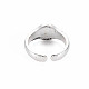 メンズアロイカフフィンガー指輪  オープンリング  カドミウムフリー＆鉛フリー  笑顔  アンティークシルバー  usサイズ8 1/4(18.3mm) RJEW-N029-032-2