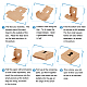 折りたたみクラフト紙ギフトボックス  中空猫柄手作り石鹸箱  正方形  ミックスカラー  8x8x3.2cm  40個/セット CON-PH0001-76-5