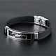 Bracelets de cordon de silicone authentiques BJEW-N0008-135B-1