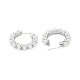Plastic Imitation Pearl Beaded Hoop Earrings EJEW-G340-01P-2