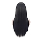 女性用前髪付きストレートウィッグ  高温耐熱繊維のかつら  全頭髪交換ウィッグ  ブラック  27.5インチ（70cm） OHAR-G008-02-4