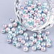 Perles en plastique imitation perles arc-en-abs OACR-Q174-8mm-05-1