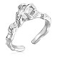 925 Sterling Silver Claw Open Cuff Ring JR892A-1