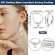 Beebeecraft 1 Box 4Pcs Leverback Earring Findings Rhodium Plated Sterling Silver Clasp Earring Hooks with Latch Back and Loops for Earring Jewelry Making STER-BBC0005-98-2