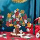 Ahandmaker クリスマスツリーフォームステッカー 6 セット  4 色の自己粘着サンタステッカー 3D ツリーディスプレイスノーフレークスタークリスマスツリー形状ステッカークリスマスパーティーや DIY クラフトプロジェクト用 DIY-NB0008-65-5