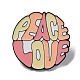 愛と平和をテーマにした合金エナメルピンブローチ  バックパック服用  言葉  28.5x1.5mm JEWB-E035-01EB-01-1