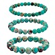 Ensemble de bracelets extensibles en perles rondes en jaspe impérial synthétique 3 pièces 3 tailles BJEW-SW00064-32-1