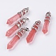 Watermelon Stone Glass Big Pointed Pendants G-G738-A-11-1