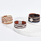 Anattasoul 3pcs 3 style ensemble de bracelets multi-brins en cuir pu BJEW-AN0001-04-7