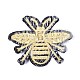 蜂の形のコンピューター化された刺繡布アイロン/パッチに縫い付け  マスクと衣装のアクセサリー  アップリケ  ライトカーキ  63x51x1.5mm DIY-M006-05-2