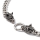 304 Stainless Steel Curb Chains Necklace with Wolf Clasps for Men Women NJEW-E155-07P-3
