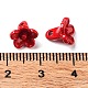 塗装合金チャームをスプレー  花のチャーム  暗赤色  8x8.5x2mm  穴：1.6mm PALLOY-H134-37-2