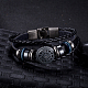 Плетеный кожаный многожильных браслеты BJEW-BB15548-10
