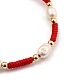 Set di braccialetti di perline intrecciate con filo di nylon regolabile BJEW-JB05384-5
