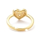 Регулируемое кольцо на палец с кубическим цирконием в виде сердца на день святого валентина RJEW-C004-02-RS-2