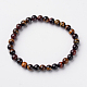 Oeil de tigre naturel perles rondes bracelets extensibles BJEW-L594-D08-1