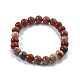 Natürliche rote Jaspis Perlen Stretch Armbänder&nbsp;BJEW-K212-B-012-3