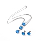 Stainless Steel Pendant Necklaces and Stud Earrings Sets SJEW-O099-M-2