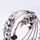 Five Loops Wrap Smoky Quartz Beads Bracelets BJEW-JB02589-04-2