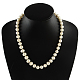 Collares de abalorios de perlas elegante NJEW-Q282-01-2
