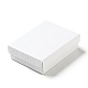テクスチャ ペーパー ネックレス ギフト ボックス  中にスポンジマット付き  長方形  ホワイト  9.1x7x2.7cm  内径：6.5x8.6のCM  深さ：2.5cm OBOX-G016-C05-A-2