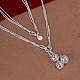 Popular Silver Color Plated Brass 3-strand Snake Chain Necklaces NJEW-BB12826-2