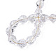 Transparentes craquements perles de verre brins GLAA-N051-03-4