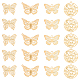 DICOSMETIC 40Pcs 4 Styles Animal Pendant Charms Stainless Steel Filigree Pendants Gold Color Butterfly and Flat Round Charms for jewellery making and DIY Crafts STAS-DC0007-49-1
