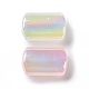 UV Plating Rainbow Iridescent Luminous Acrylic Beads OACR-E010-09-2