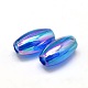 AB Color Plated Rice Electroplated Eco-Friendly Transparent Acrylic Beads X-PACR-I002-27-2