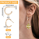 BENECREAT 12Pcs Brass Ring Stud Earring Findings KK-BC0011-04-2
