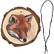 Creatcabin 1 ensemble plat rond et 3d décorations pendentif en bois motif renard HJEW-CN0001-19-1