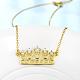 Women Golden Pated Brass Cubic Zirconia Heart Pendant Necklaces NJEW-BB00518-02-4