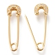 Brass Micro Pave Clear Cubic Zirconia Safety Pins ZIRC-I044-18G-2