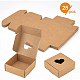 BENECREAT 20 Packs 8.7x8.7x3.6cm Kraft Paper Boxes with Heart Hole CON-WH0087-07-3