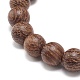 Bracelet extensible en pierre de lave naturelle et perles de bois BJEW-JB08536-6
