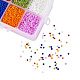 1 boîte 8 couleurs mixtes 12/0 perles en verre rondes SEED-X0050-2mm-19-3