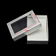 矩形バレンタインデーパッケージ厚紙のアクセサリーセットのボックスを表示します  ネックレス用  ピアスと指輪  銀  90x65x28mm CBOX-S001-90x65mm-01-2