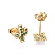 Brass Micro Pave Cubic Zirconia Stud Earrings EJEW-L224-14G-3