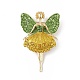 Butterfly Dancer Enamel Pin with Rhinestone JEWB-P016-01G-01-3