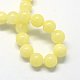 Chapelets de perles de pierres en jade jaune teinte X-G-R271-8mm-Y06-1
