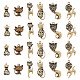 Arricraft 猫ペンダント素敵なチャーム 24 個  6 スタイル動物合金猫ペンダント金属ブロンザー猫の形のペンダントフープジュエリーアクセサリー diy ネックレス用品に使用 TIBEP-HY0001-01-1