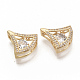 Brass Micro Pave Clear Cubic Zirconia Charms ZIRC-T011-18G-NF-2