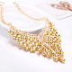 Fashion Women Jewelry Zinc Alloy Glass Rhinestone Bib Statement Choker Collar Necklaces NJEW-BB15118-A-9