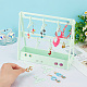 PH PandaHall 68 Holes Earring Organizer with Mini Hangers 2-Tiers Coat Hanger Earring Display Stands for Selling Earring Hanging Acrylic Ear Studs Display Rack for Retail Show Exhibition Green EDIS-WH0029-16E-3