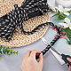 FINGERINSPIRE 13.7 Yards Twisted Lip Cord Trim Black Twisted Cord Trim Ribbon 16mm Polyester Sewing Luxury Trim Embellishment Handmade Cord Trim for Home Decor Upholstery Curtain Tieback and More OCOR-WH0057-12E-3