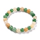 Gefärbte natürliche Jade Perlen Stretch-Armbänder BJEW-G633-B-03-1
