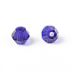 模造クリスタルガラスビーズ  トランスペアレント  多面カット  双円錐形  藤紫色  4x3.5mm  穴：1mm 約720個/袋 G22QS072-2